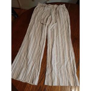 Medium Jolt Linen Belted Casual Pants Pink White Grey Black